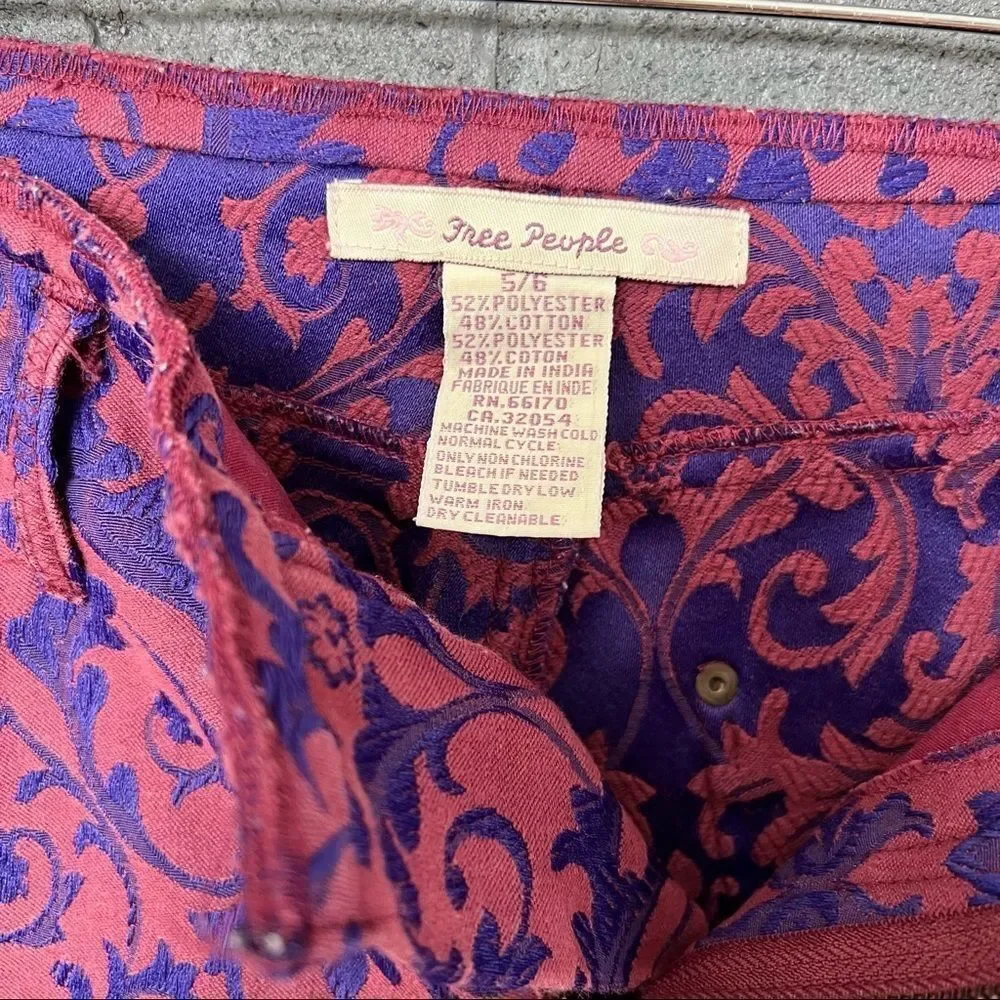Vintage, Free People circa late 90s early 2000s damask pants, sz 5/6 - Picture 2 of 3